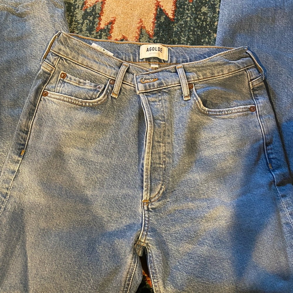 Agolde Nico Slim Fit High Rise Raw Hem size 27